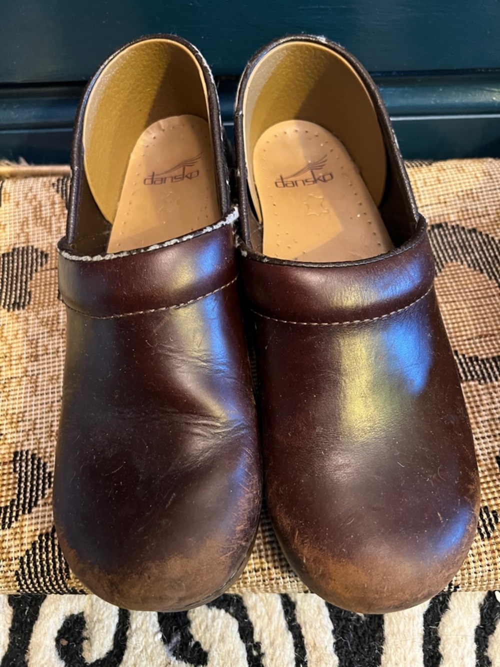 Dansko Dark Brown Leather Slip-On Clogs